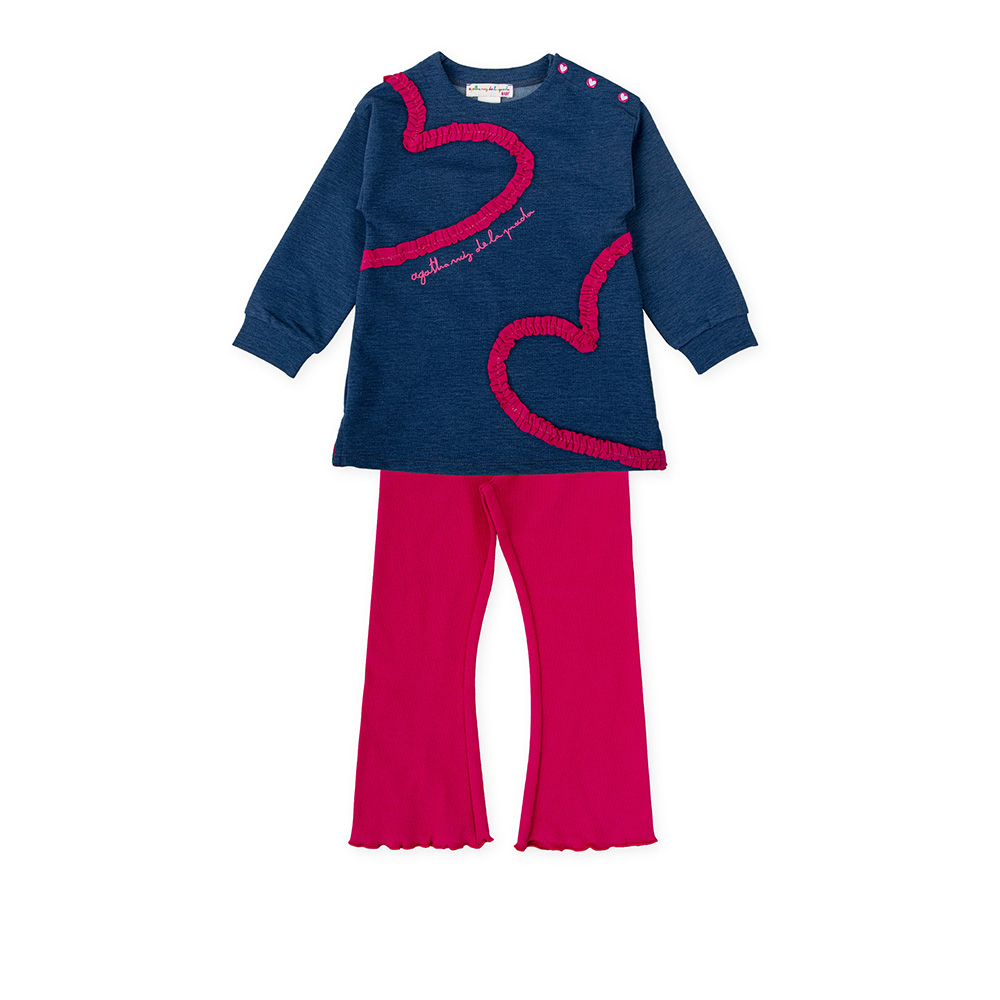 Komplet za djevojčice – tamnoplava majica i roza hlače | Agatha Ruiz de la Prada picture