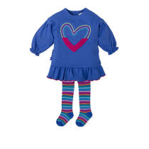 Komplet za djevojčice – plava haljina s volanom i šarene čarape | Agatha Ruiz de la Prada picture
